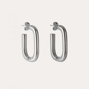 Pendientes Bob Acero Plateado